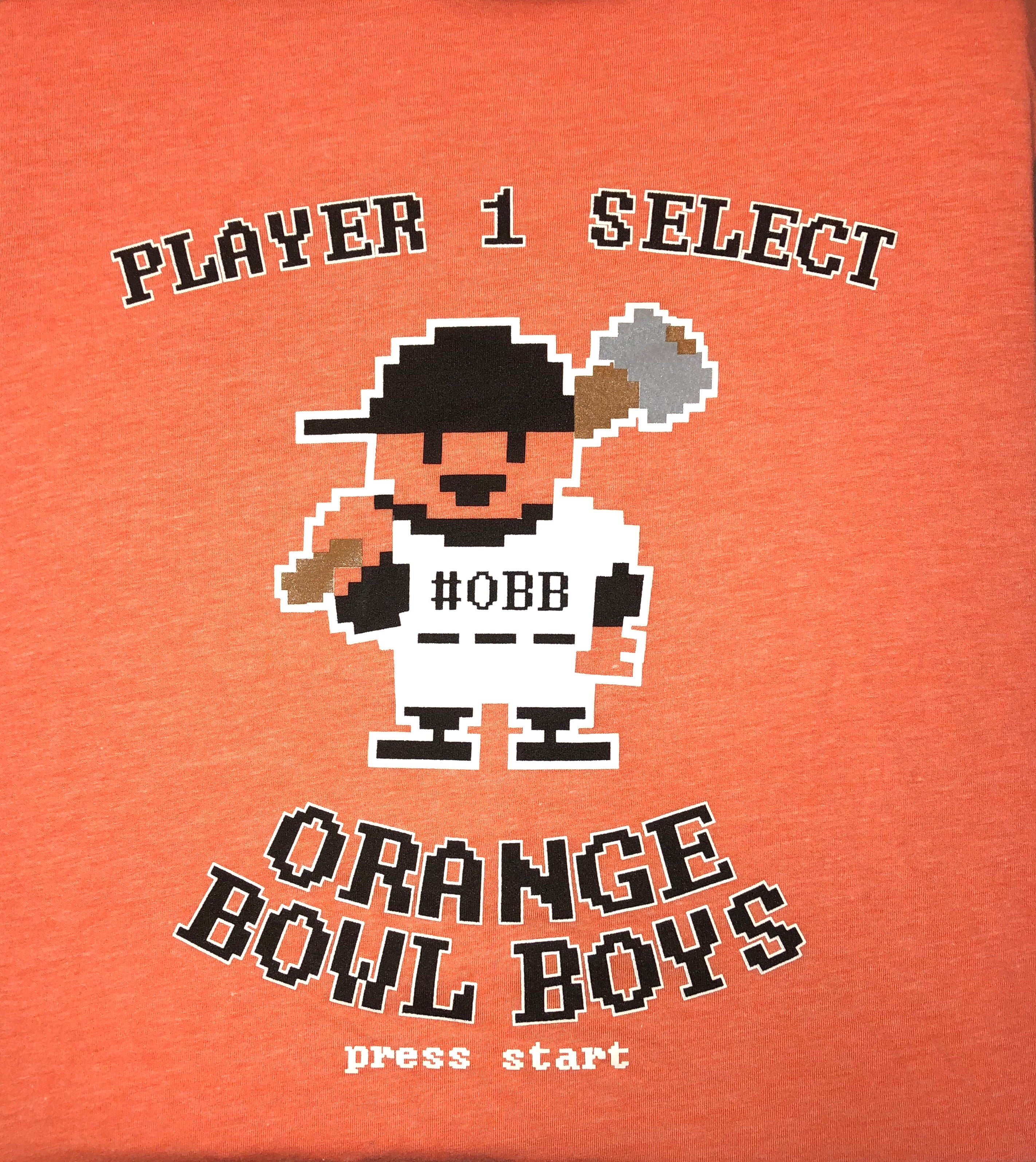 Orange Bowl Boys #OBB Pixel Player Men’s Tri- Blend T-Shirt - Heather Orange
