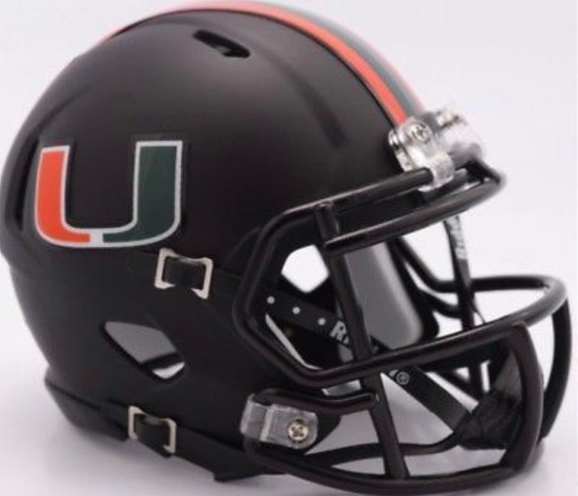 Miami Hurricanes Riddell Speed Mini Helmet Black - Miami Nights