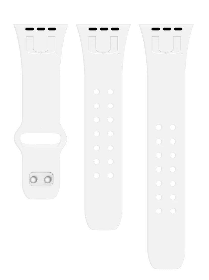 Miami Hurricanes Apple Watch Band- White