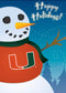 Miami Hurricanes Happy Holidays Snowman Greeting Cards - 10 Pack