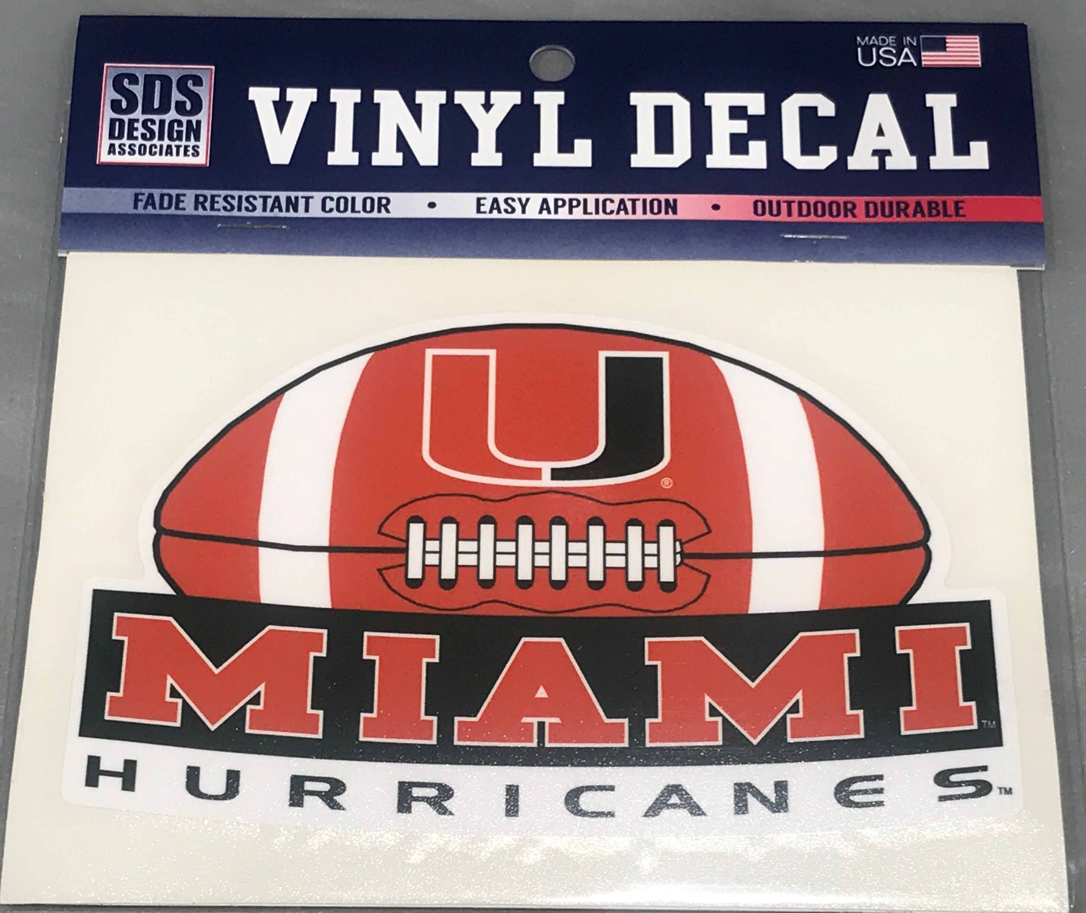 6" Miami Football Banner Decal