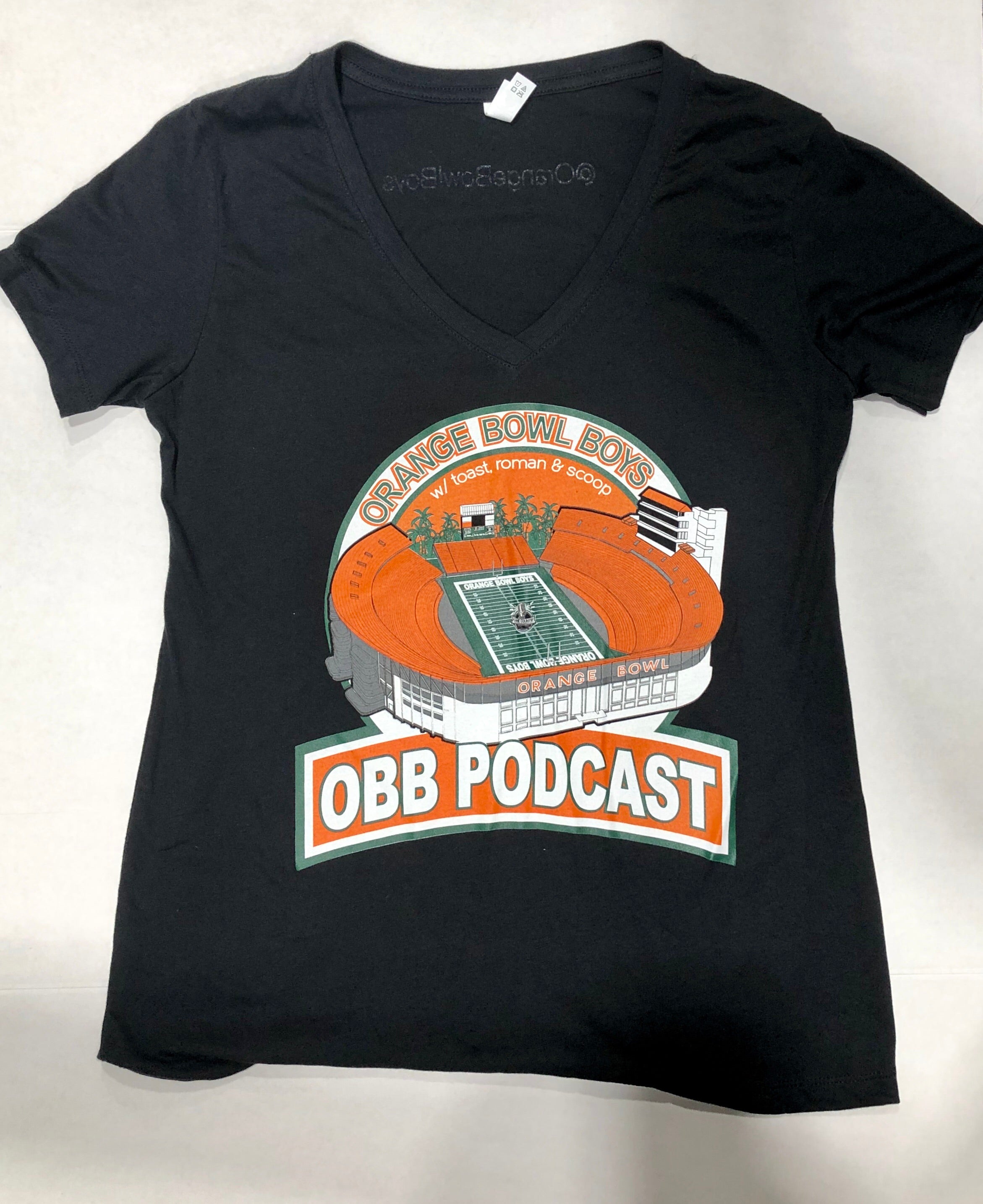 Women's OBB Podcast V-Neck T-Shirt - Black