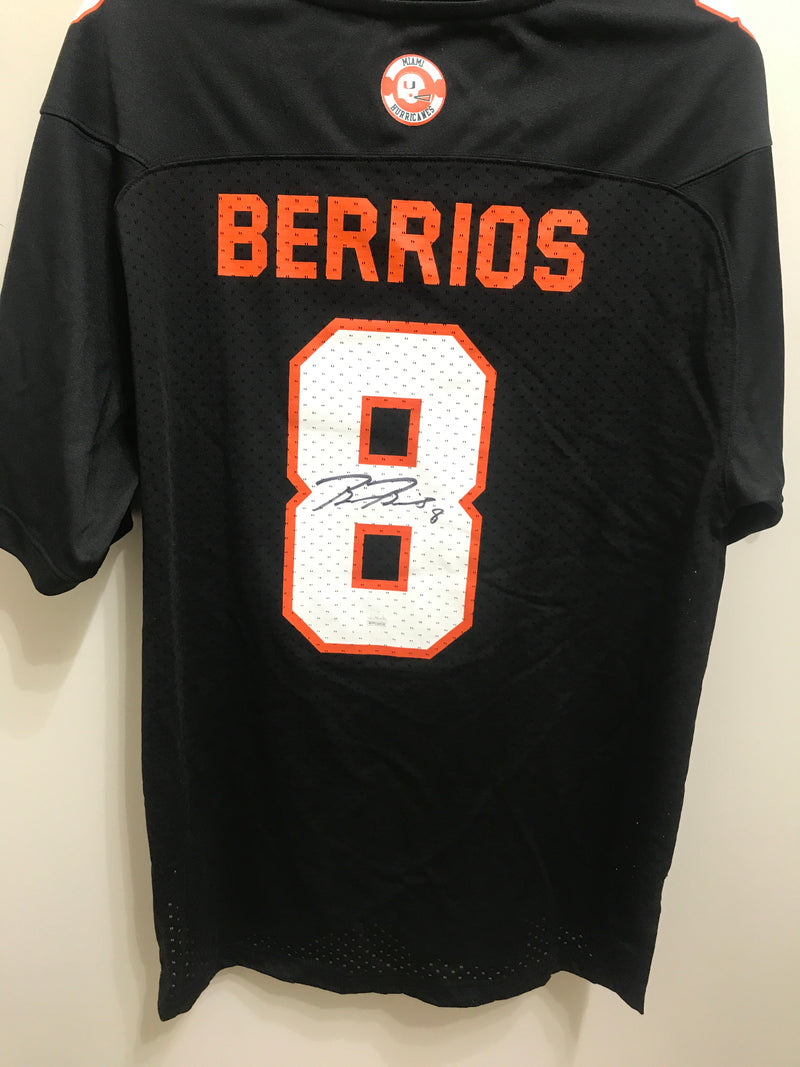 Miami Hurricanes adidas Autographed Braxton Berrios Signed Jersey -Black