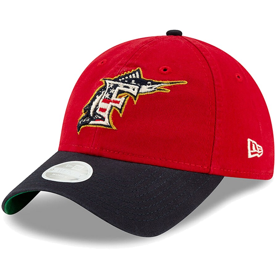 Miami Marlins Womens 4th of July Stars & Strips Adjustable Hat