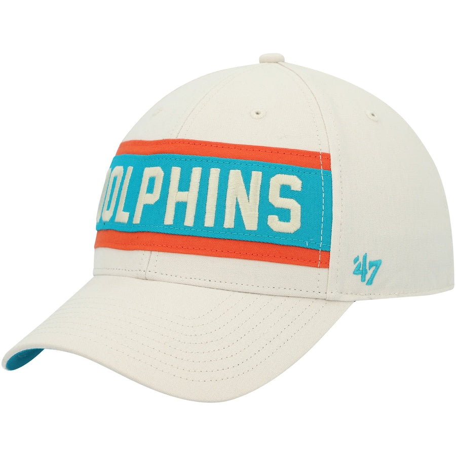 Miami Dolphins 47 Brand Legacy Crossroad Clean Up Adjustable Hat - Cream