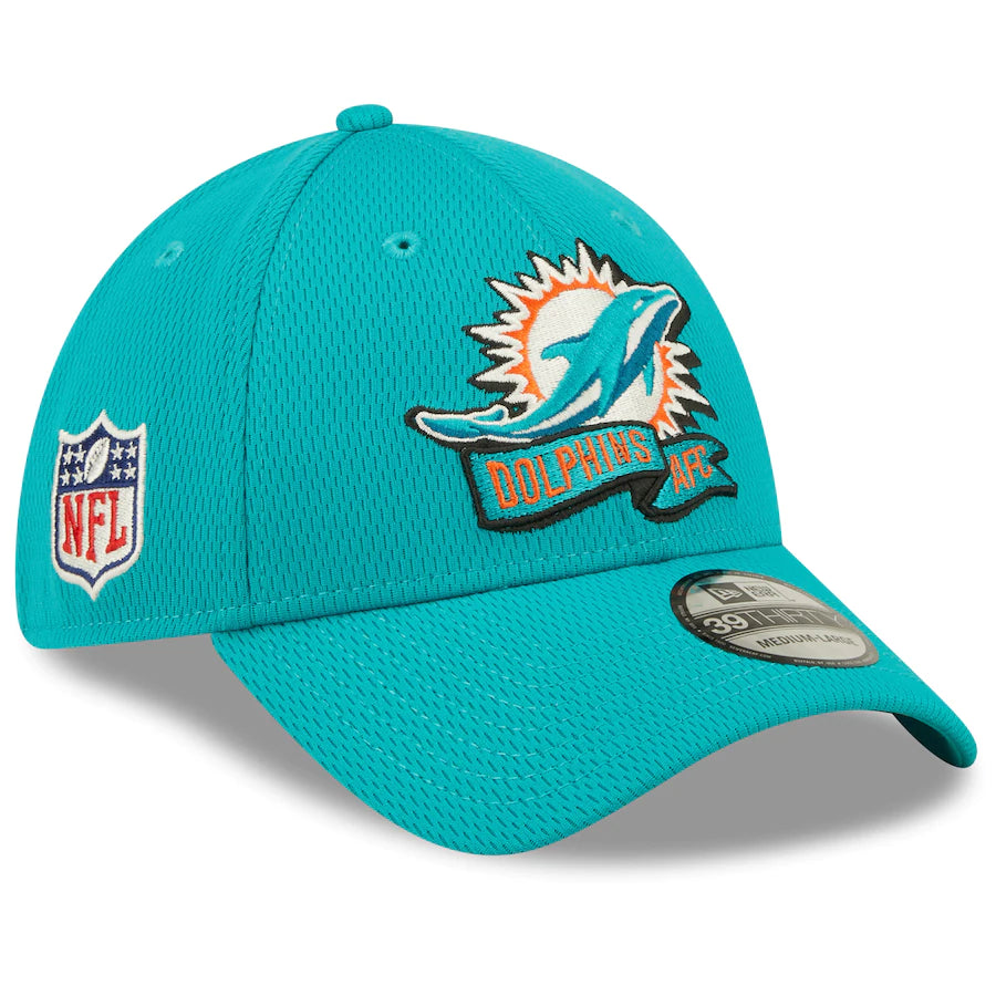 Miami Dolphins New Era 2022 Sideline 39Thirty Flex Fitted Hat - Aqua