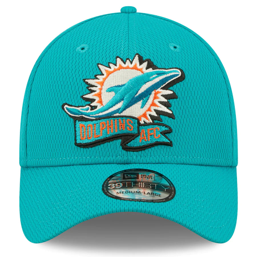 Miami Dolphins New Era 2022 Sideline 39Thirty Flex Fitted Hat - Aqua