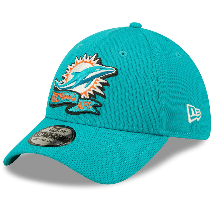 Miami Dolphins New Era 2022 Sideline 39Thirty Flex Fitted Hat - Aqua