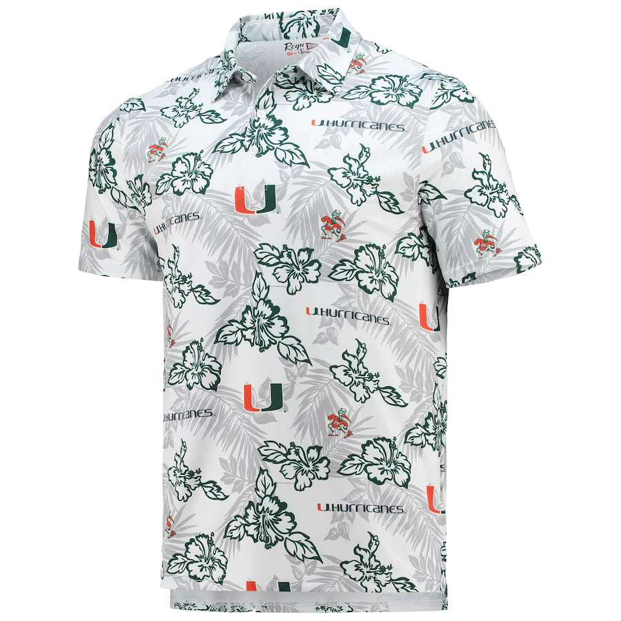 Miami Hurricanes Reyn Spooner Performance Polo - White