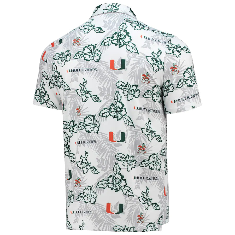 Miami Hurricanes Reyn Spooner Performance Polo - White