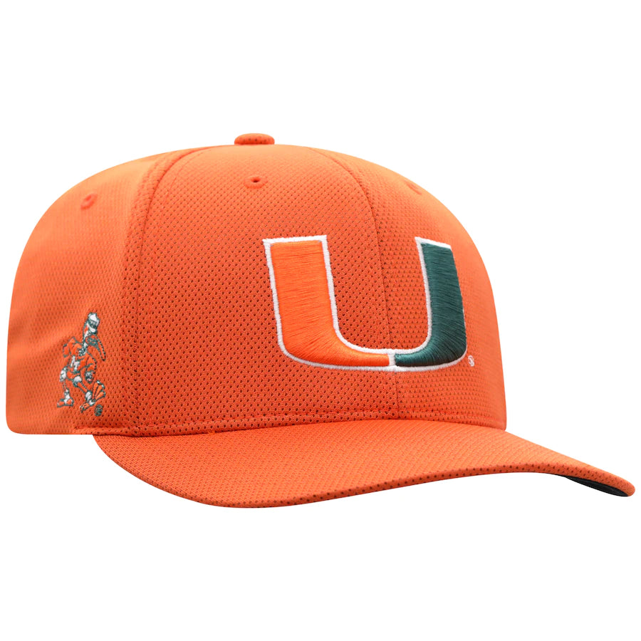 Miami Hurricanes Top of the World Reflex 2.0 One Fit Hat - Orange L/XL