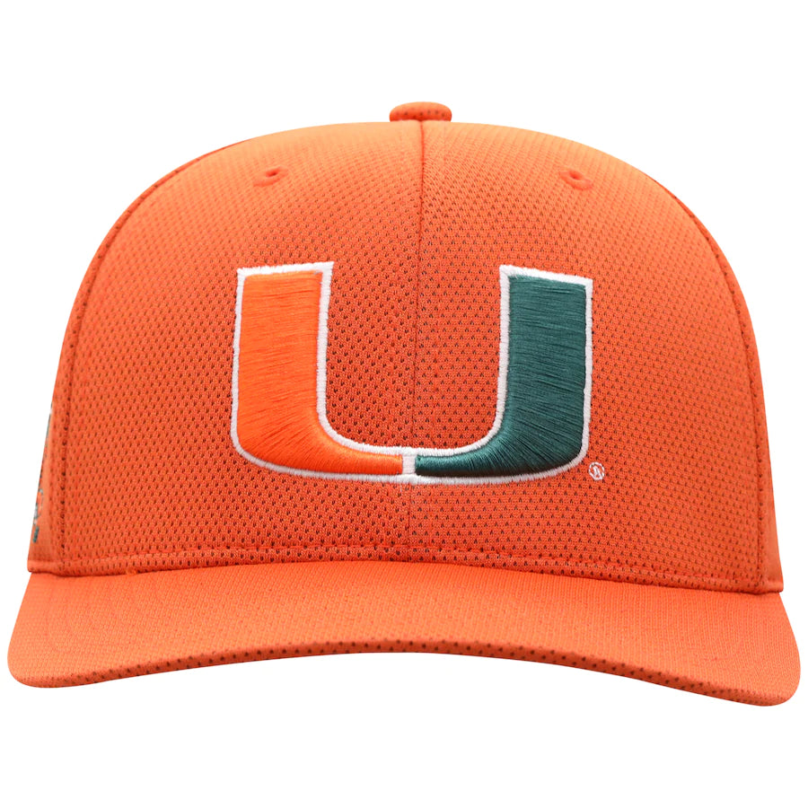 Miami Hurricanes Top of the World Reflex 2.0 One Fit Hat - Orange L/XL