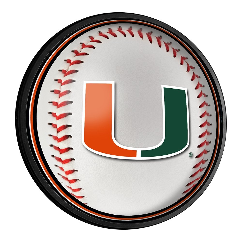 Miami Hurricanes Baseball - Slimline Lighted Wall Sign - The Fan-Brand