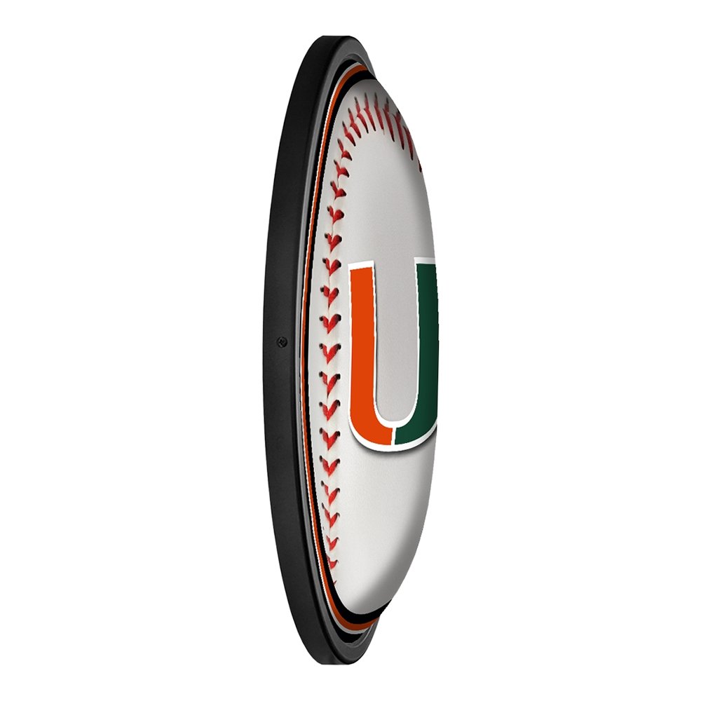 Miami Hurricanes Baseball - Slimline Lighted Wall Sign - The Fan-Brand