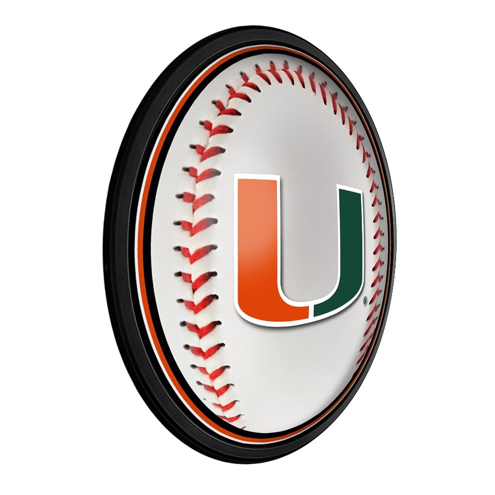 Miami Hurricanes Baseball - Slimline Lighted Wall Sign - The Fan-Brand