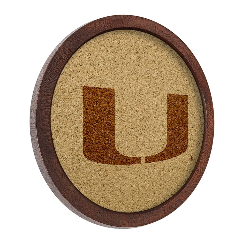 Miami Hurricanes "Faux" Barrel Framed Cork Board - The Fan-Brand