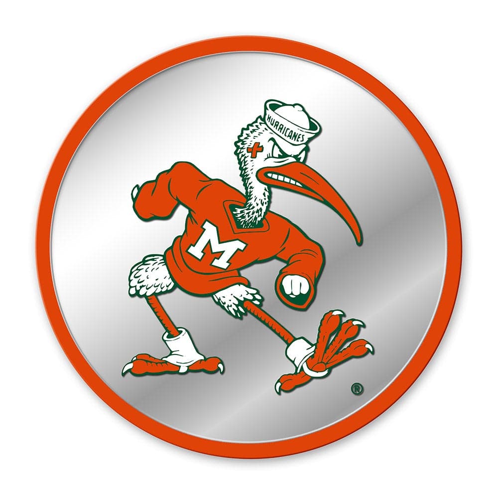 Miami Hurricanes Mascot - Modern Disc Mirrored Wall Sign - The Fan-Brand