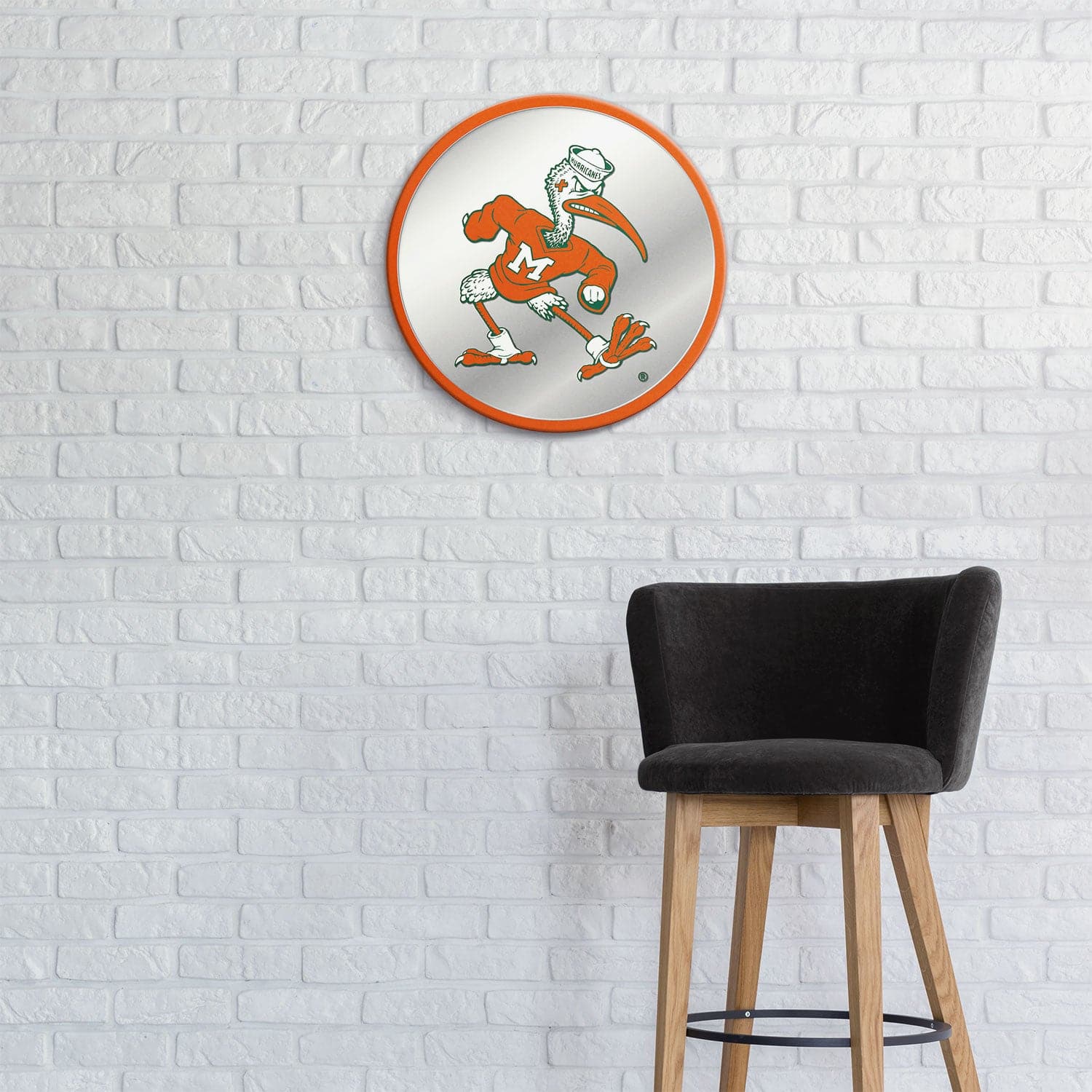 Miami Hurricanes Mascot - Modern Disc Mirrored Wall Sign - The Fan-Brand