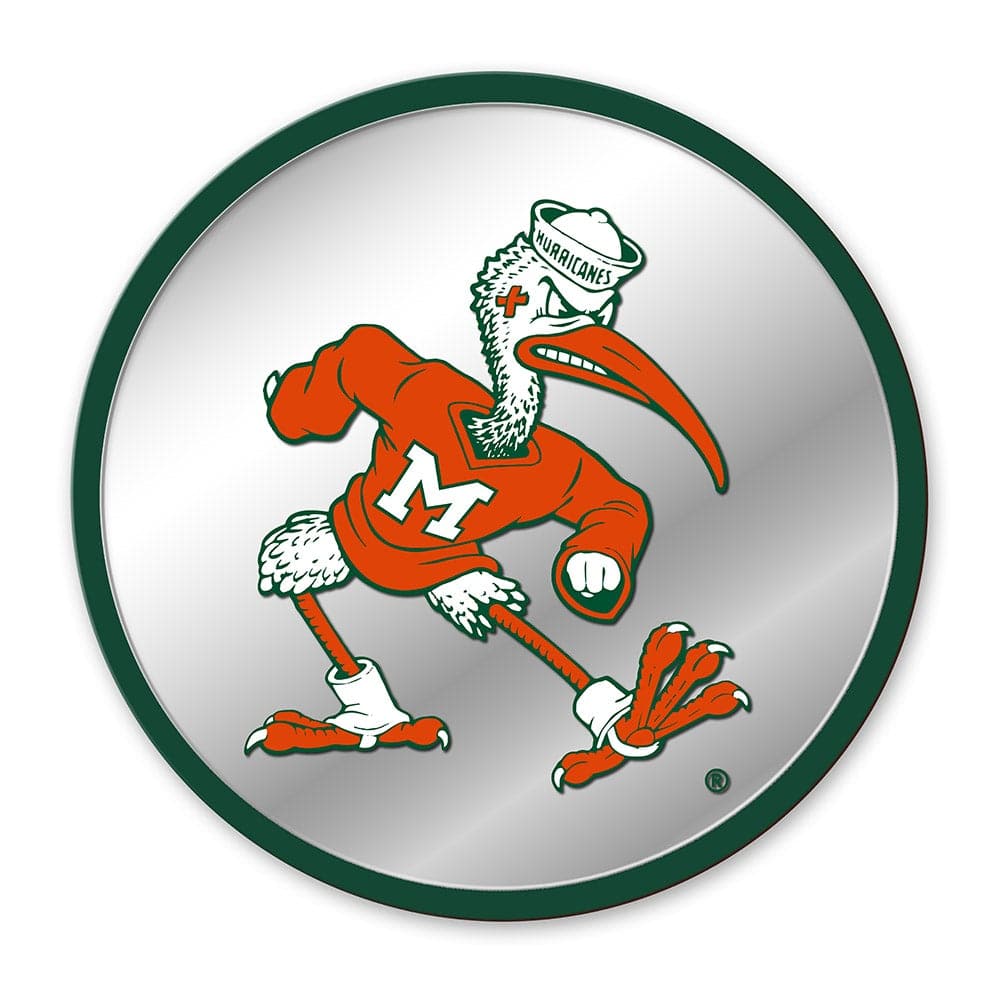 Miami Hurricanes Mascot - Modern Disc Mirrored Wall Sign - The Fan-Brand