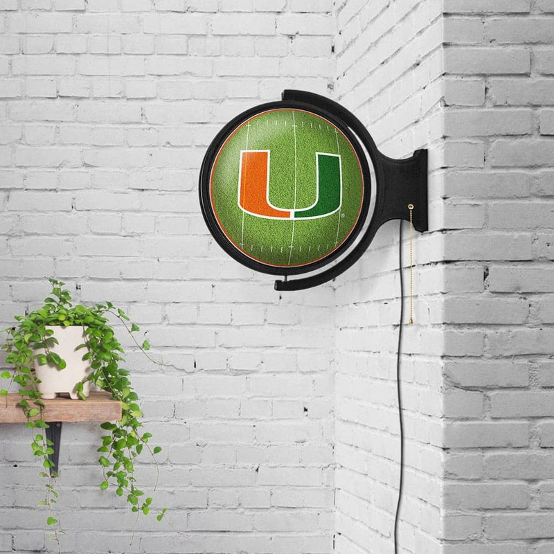 Miami Hurricanes On the 50 - Rotating Lighted Wall Sign - The Fan-Brand