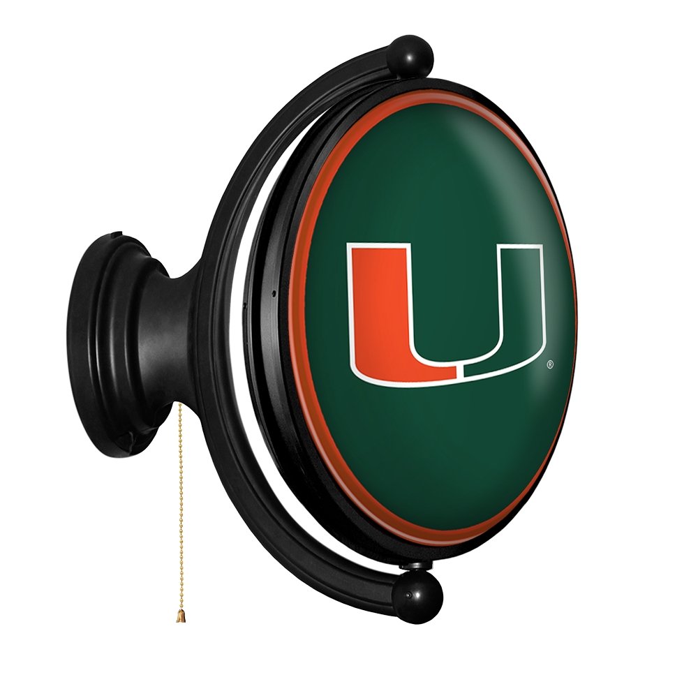 Miami Hurricanes Original Oval Rotating Lighted Wall Sign - The Fan-Brand