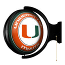 Miami Hurricanes Original Round Rotating Lighted Wall Sign - The Fan-Brand