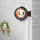 Miami Hurricanes Original Round Rotating Lighted Wall Sign - The Fan-Brand