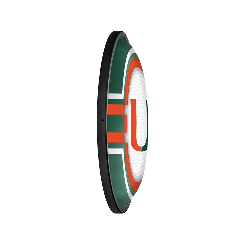 Miami Hurricanes Oval Slimline Lighted Wall Sign - The Fan-Brand