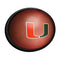 Miami Hurricanes Pigskin - Oval Slimline Lighted Wall Sign - The Fan-Brand