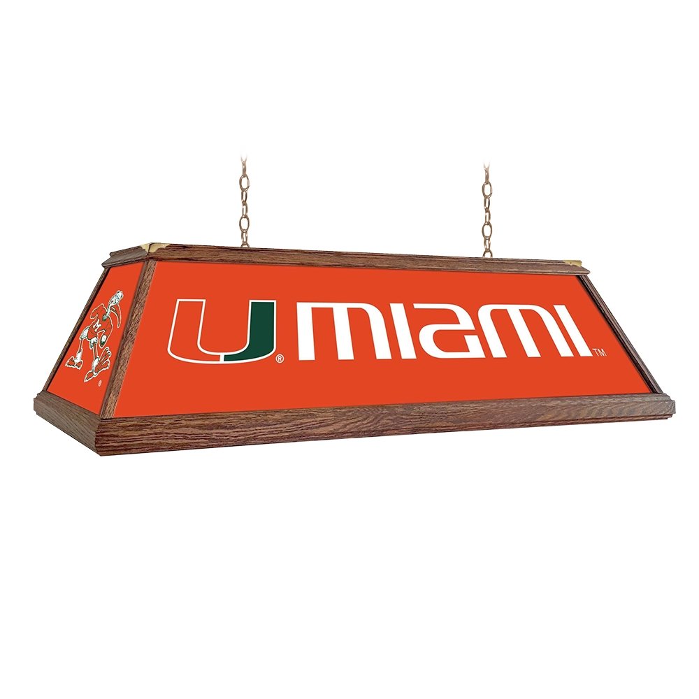 Miami Hurricanes Premium Wood Pool Table Light - The Fan-Brand
