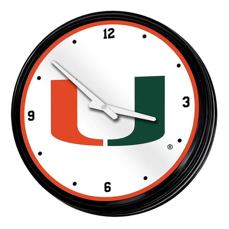 Miami Hurricanes Retro Lighted Wall Clock - The Fan-Brand