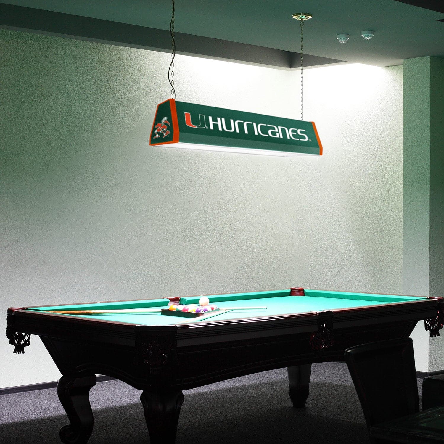 Miami Hurricanes Standard Pool Table Light - The Fan-Brand