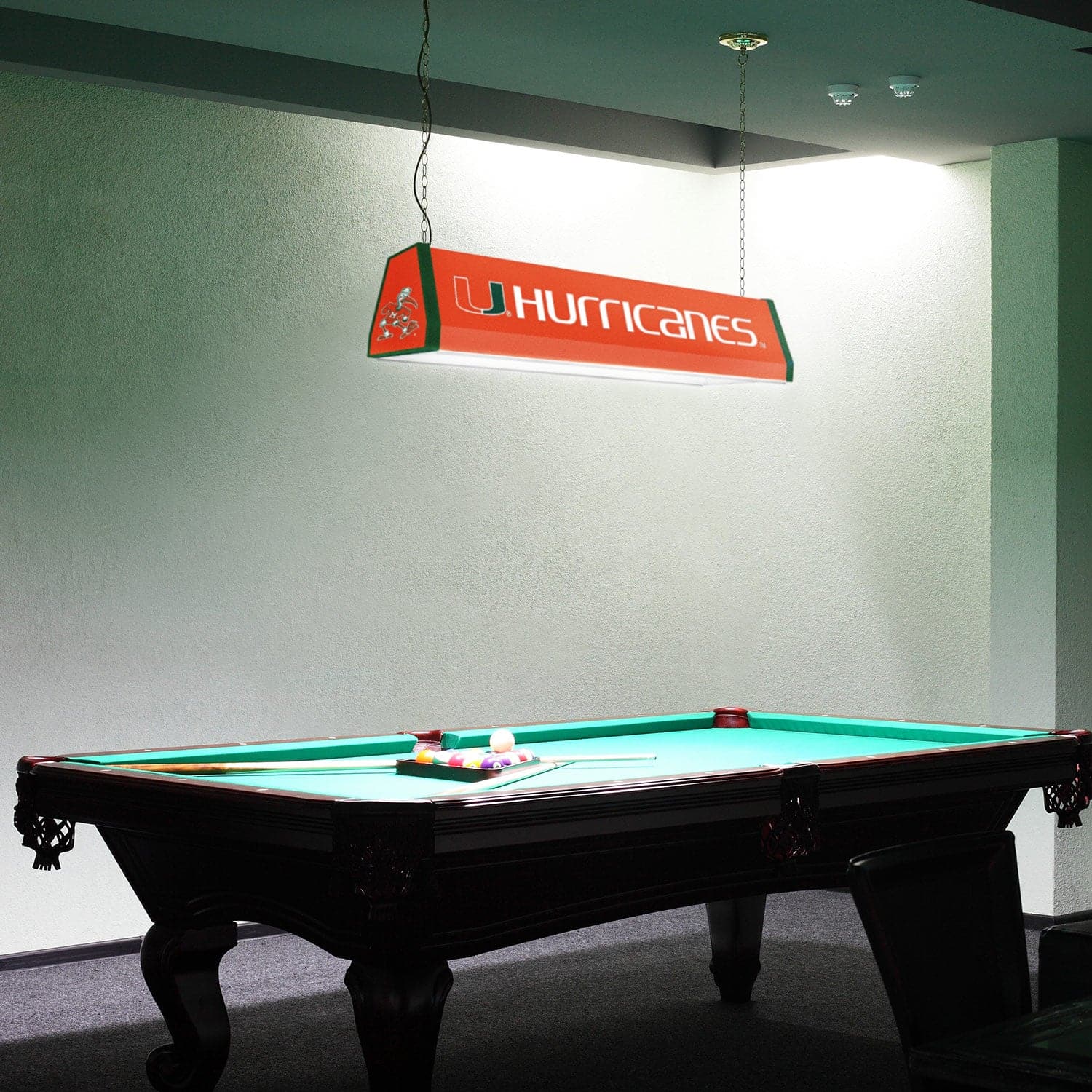 Miami Hurricanes Standard Pool Table Light - The Fan-Brand