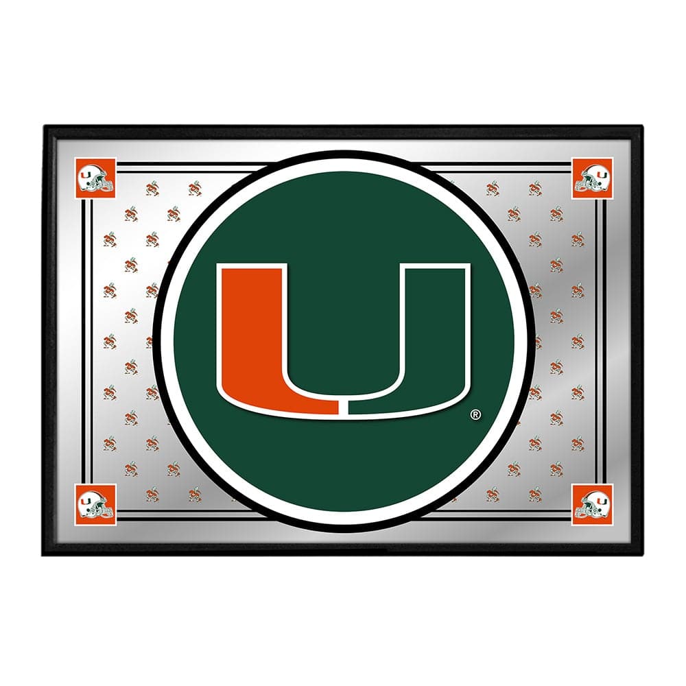 Miami Hurricanes Team Spirit - Framed Mirrored Wall Sign - The Fan-Brand