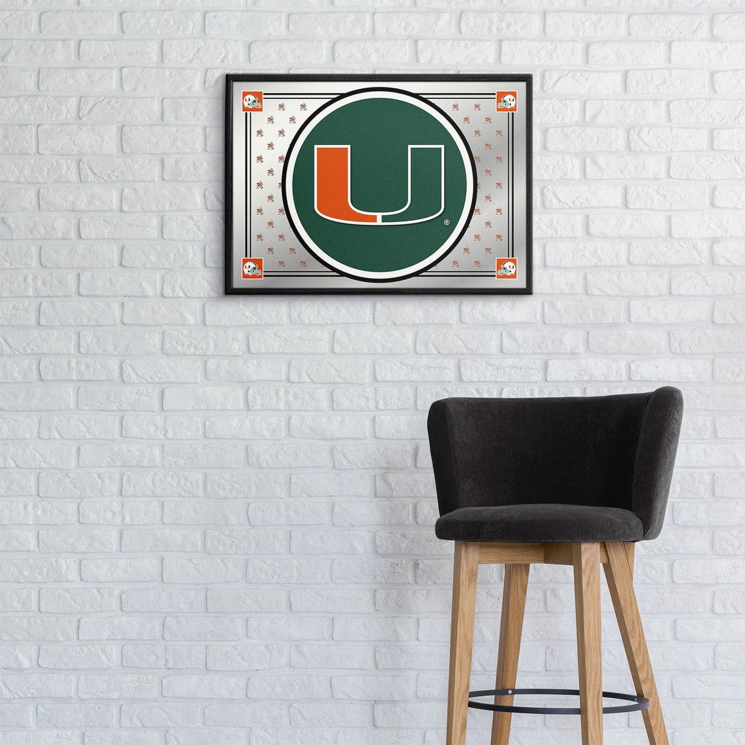 Miami Hurricanes Team Spirit - Framed Mirrored Wall Sign - The Fan-Brand