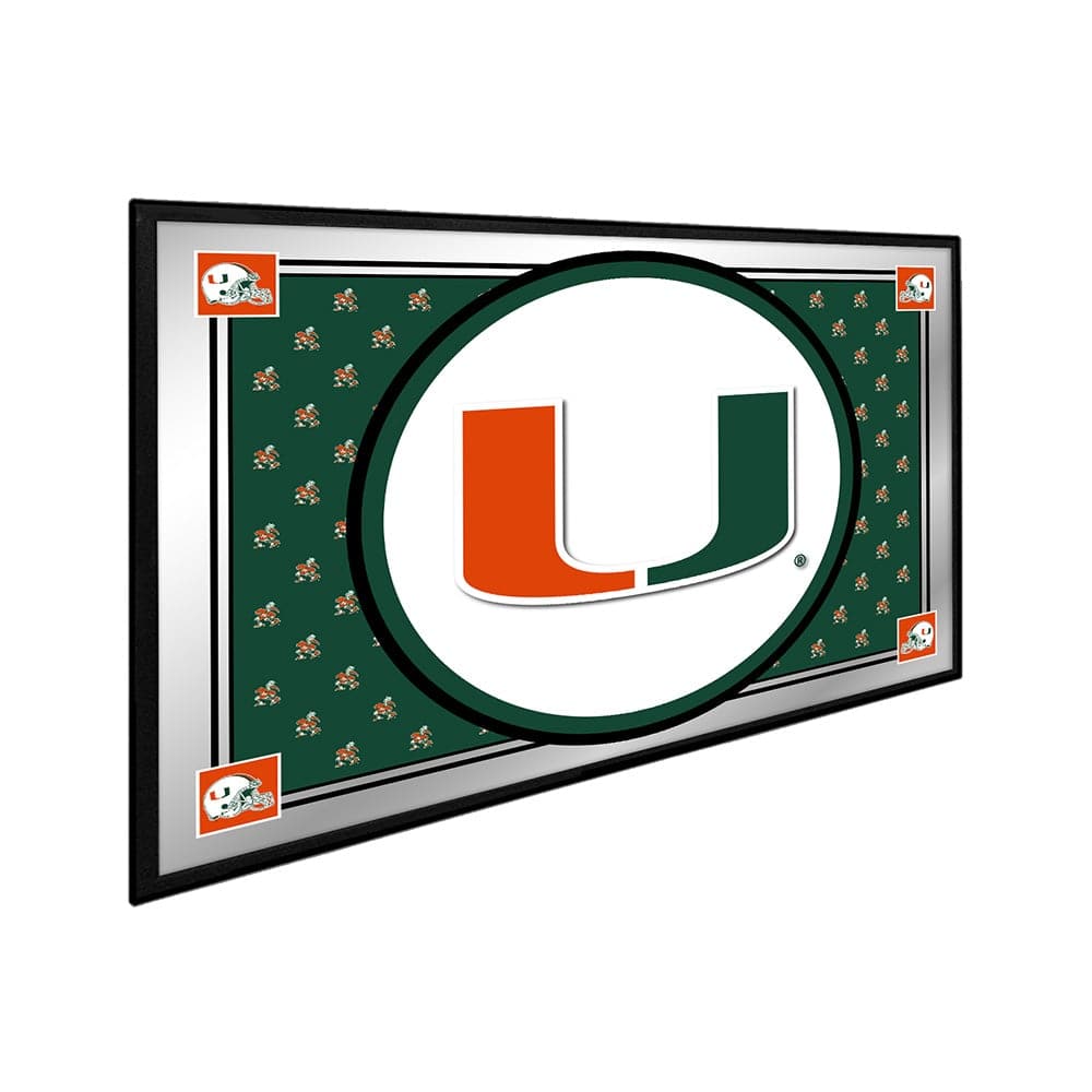 Miami Hurricanes Team Spirit - Framed Mirrored Wall Sign - The Fan-Brand