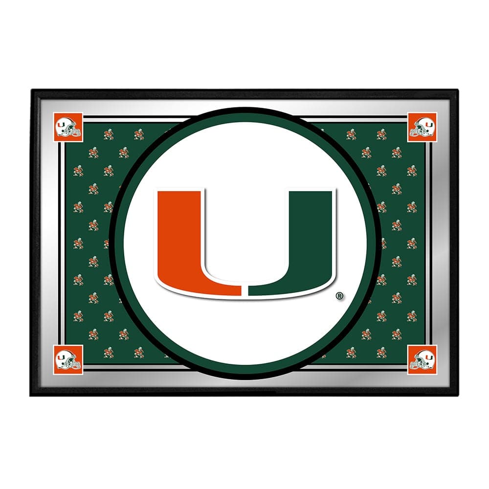 Miami Hurricanes Team Spirit - Framed Mirrored Wall Sign - The Fan-Brand