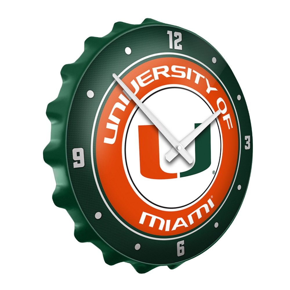 Miami Hurricans Bottle Cap Wall Clock - The Fan-Brand