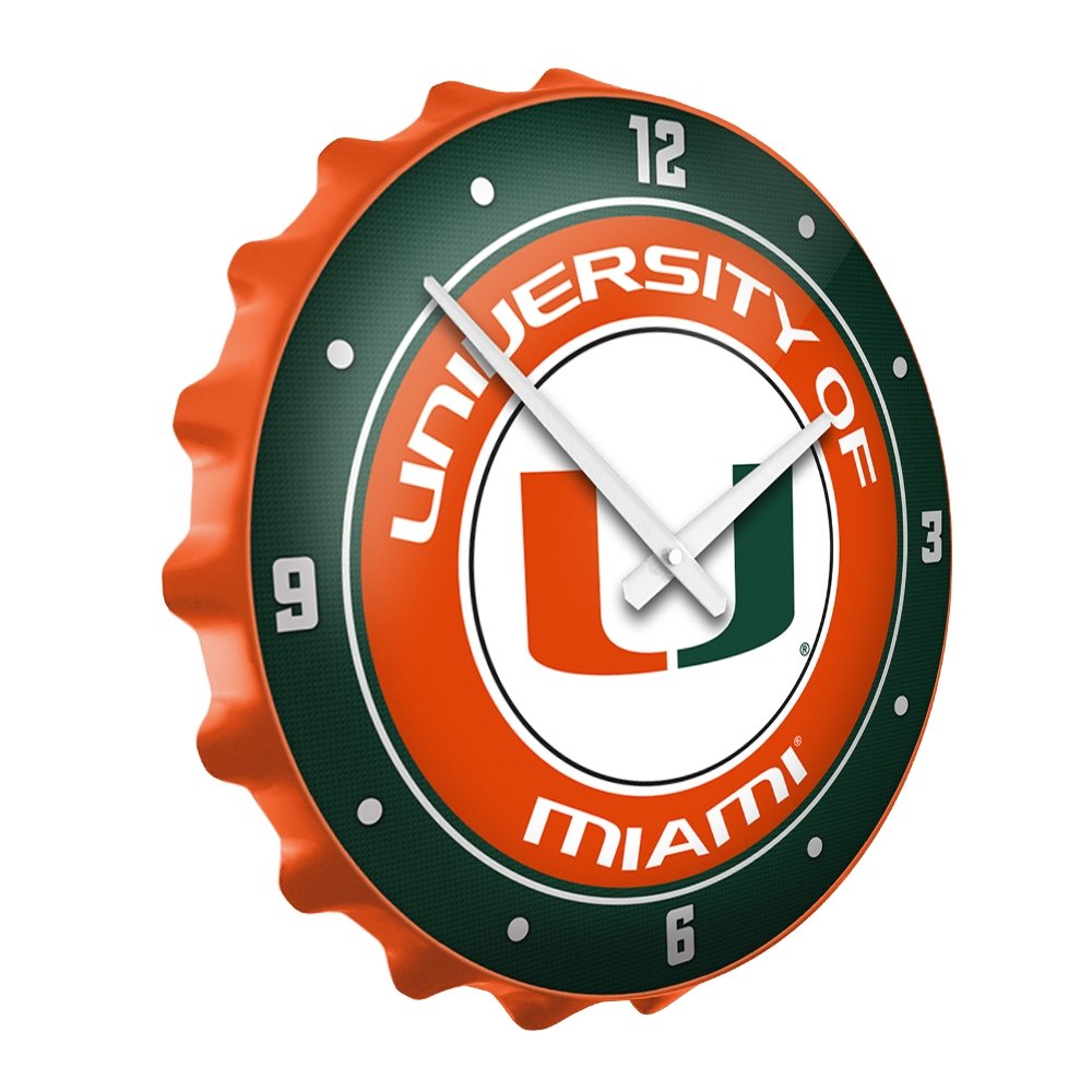 Miami Hurricans Bottle Cap Wall Clock - The Fan-Brand