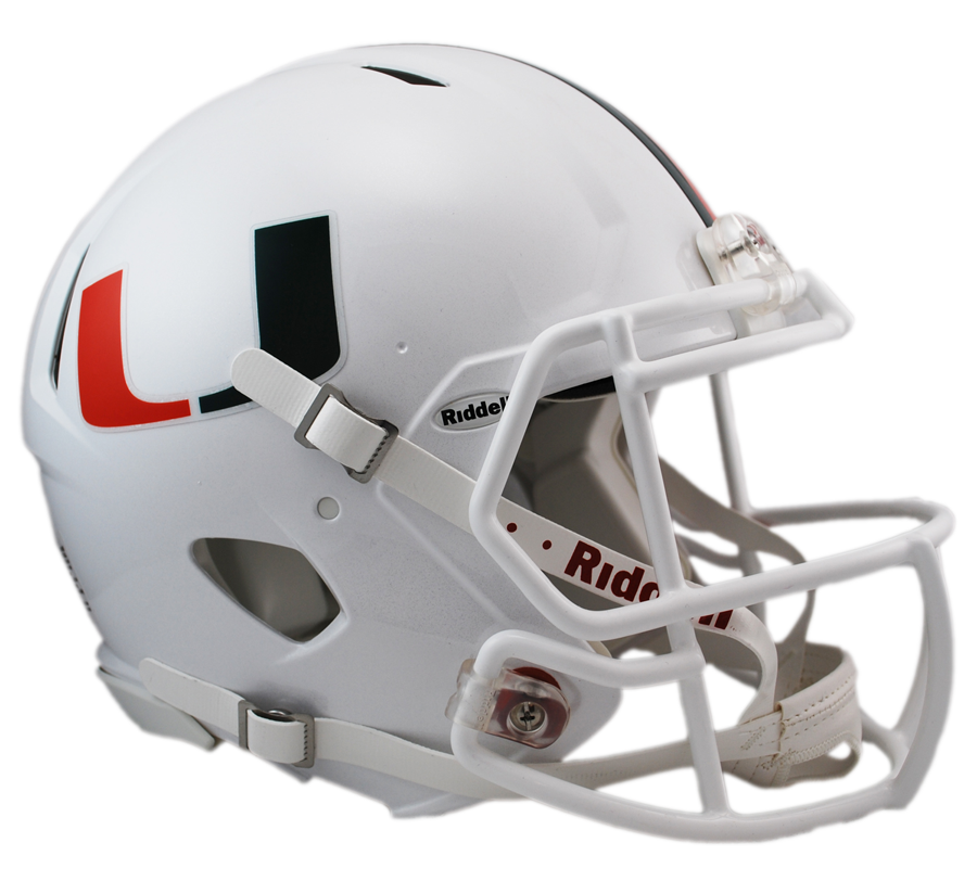 Miami Hurricanes Riddell Full Size Speed Replica Helmet - White