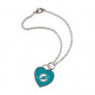 Miami Dolphins Bracelet w/3D Heart