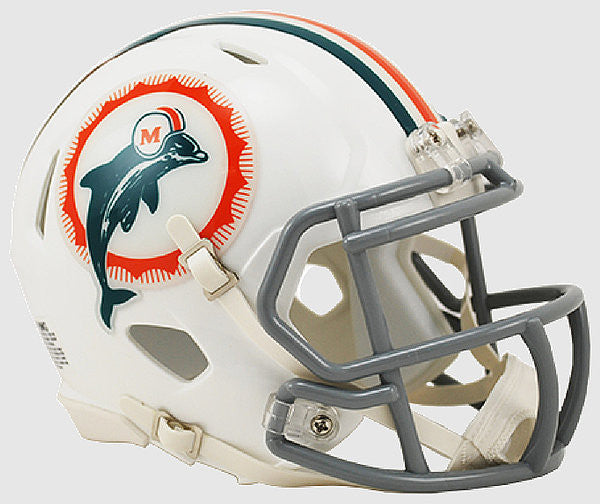 Miami Dolphins Mini Speed Football Helmet - 1966 Tribute - CanesWear at Miami FanWear Home & Office Casey's Distributing CanesWear at Miami FanWear