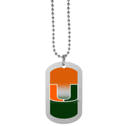 Miami Hurricanes Printed Dog Tag Necklace