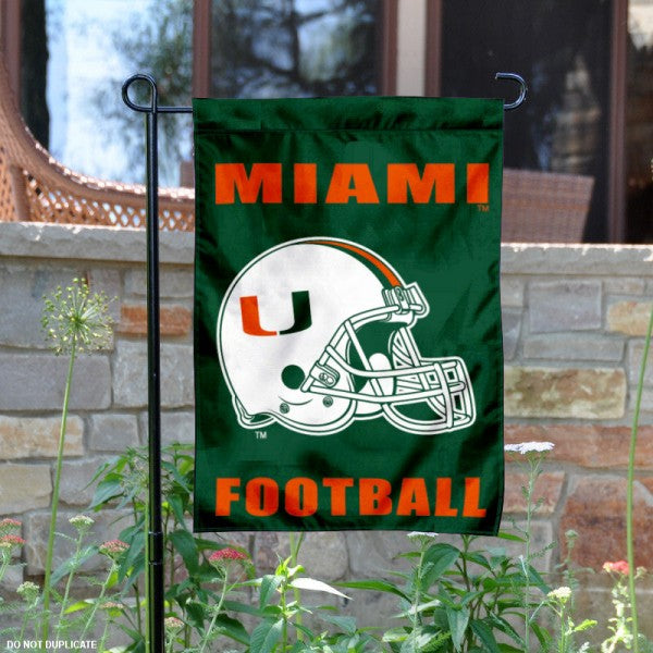 Miami Hurricanes Football Helmet Garden Flag - 13" x 18"