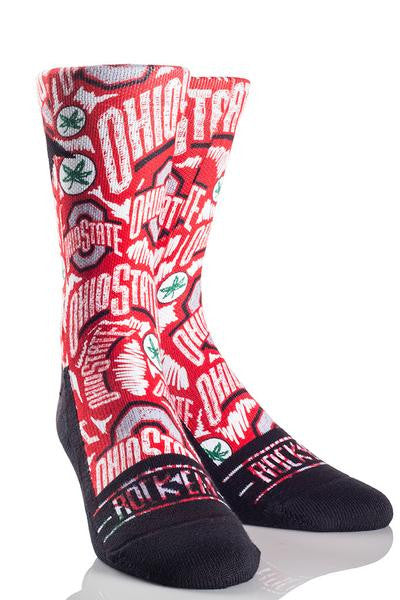 Ohio State Rock'em Stetch Logo Red Socks - CanesWear at Miami FanWear Footwear & Socks Rock'em CanesWear at Miami FanWear