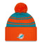 Miami Dolphins New Era 2022 Child Sideline Cuffed Knit Hat - Aqua/Orange