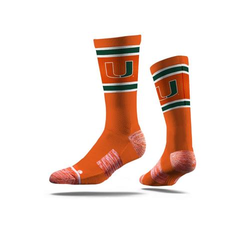 Miami Hurricanes Strideline Orange Classic Crew Socks