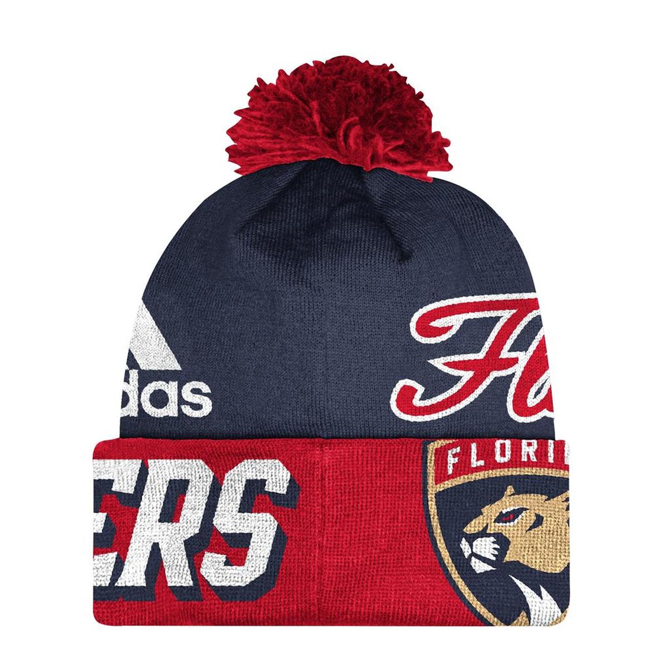 Florida Panthers Cuffed Pom Knit Beanie