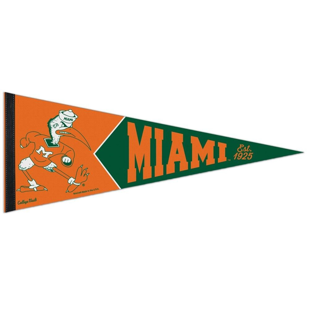 Miami Hurricanes Pennant Vintage Ibis Roll it - CanesWear at Miami FanWear Accessories Wincraft CanesWear at Miami FanWear