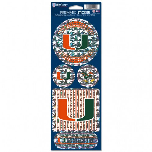 Miami Hurricanes Prismatic Stickers